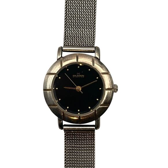 Skagen Sterling Slim Womens Watch 26mm with New Battery - Adjustable Mesh Band - Picture 1 of 10